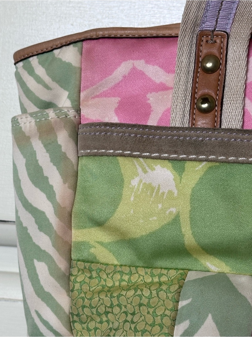 Vintage Y2K Coach pastel patchwork tote - Picture 8 of 12